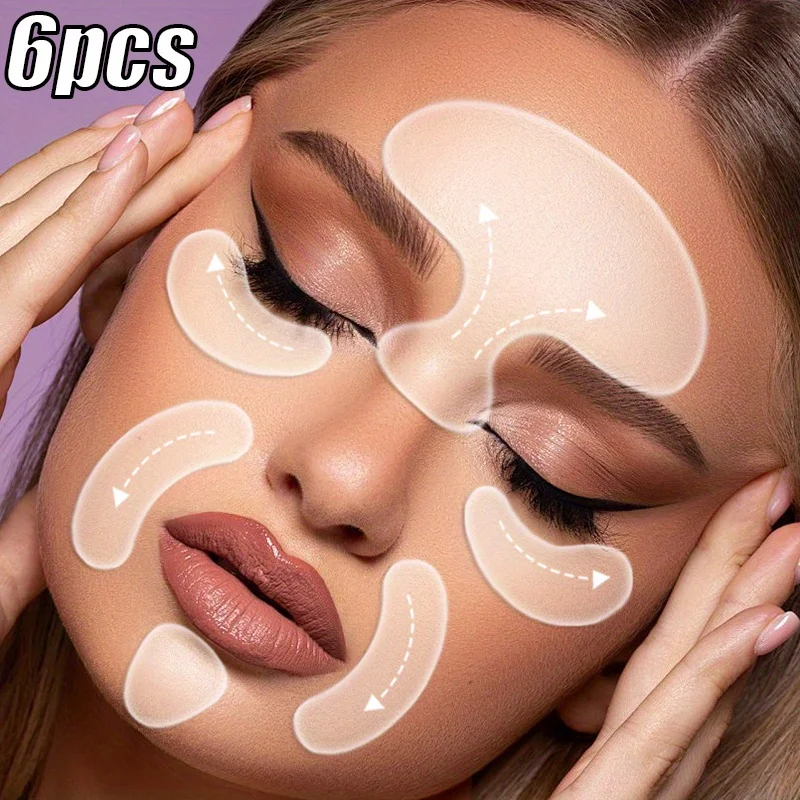 Skincare Qv - 6PCS Reusable Silicone Anti-Wrinkle Pad Face